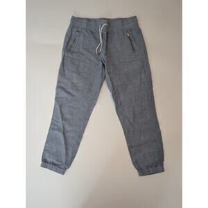 Athleta Cabo Linen Jogger Size 12 Chambray Blue Pull On Athleisure Everyday